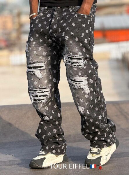 Jeans streetwear brodés