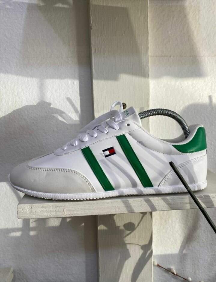 Stylish White-Green Sneakers