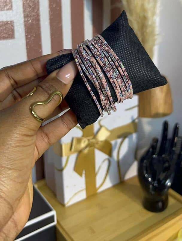 Sparkling Crystal Bangles Set