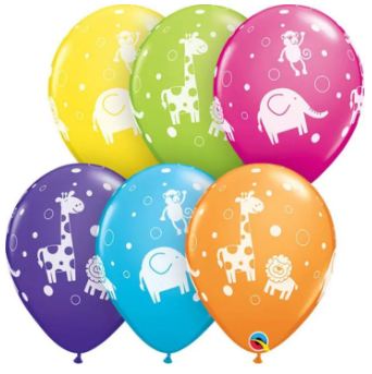 Pack of 50 Animal Printed Latex Zoo Theme for Birthday Party Decoration