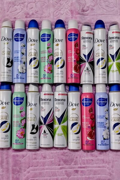 Lot de déodorants Dove et Rexona