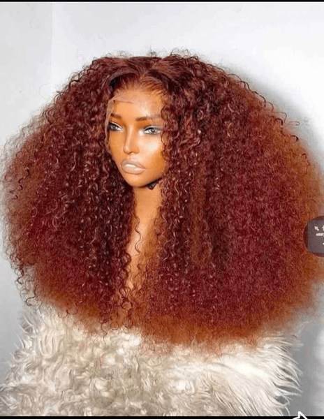 Perruque synthétique curly rouge