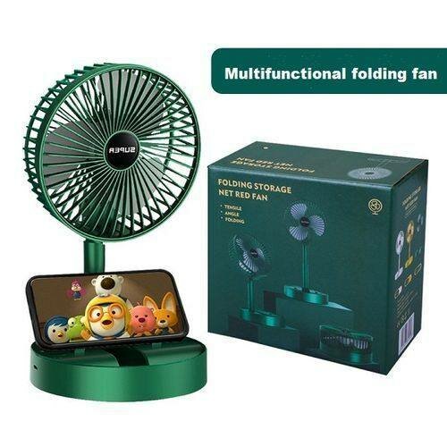 Portable, Rechargeable Fan With Phone Holder