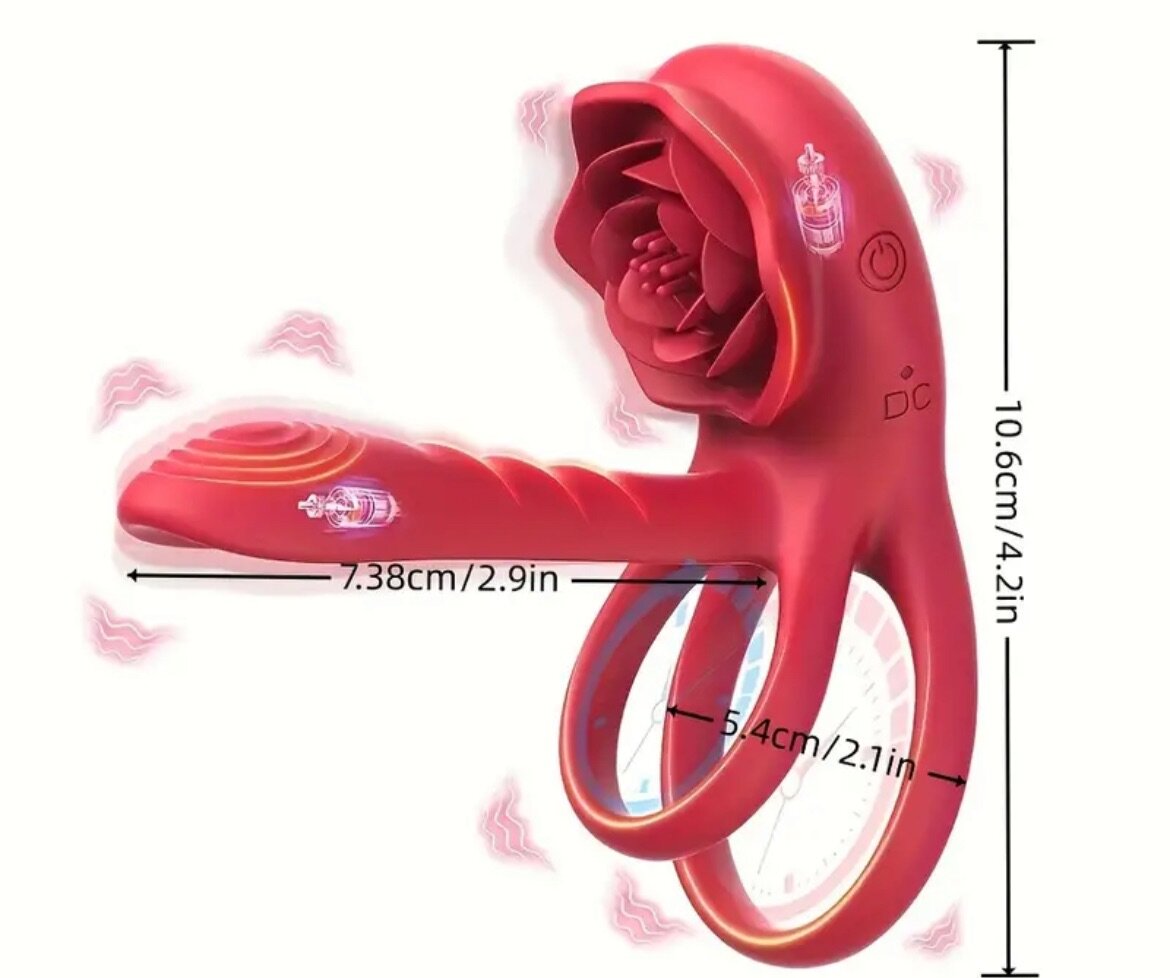 Anneau vibrant double rose