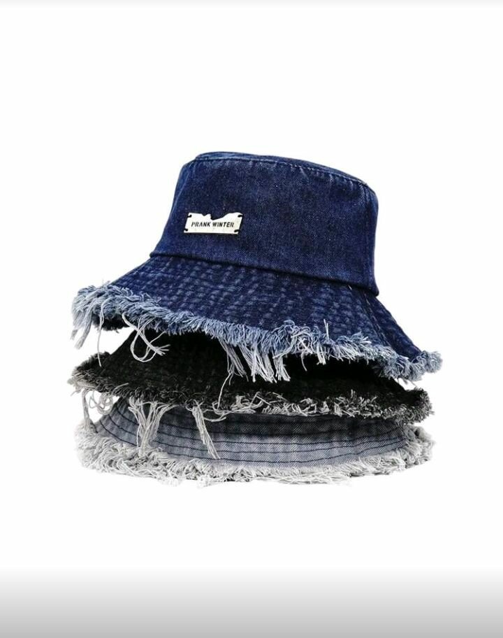 Chapeau Bob en Denim Effiloché