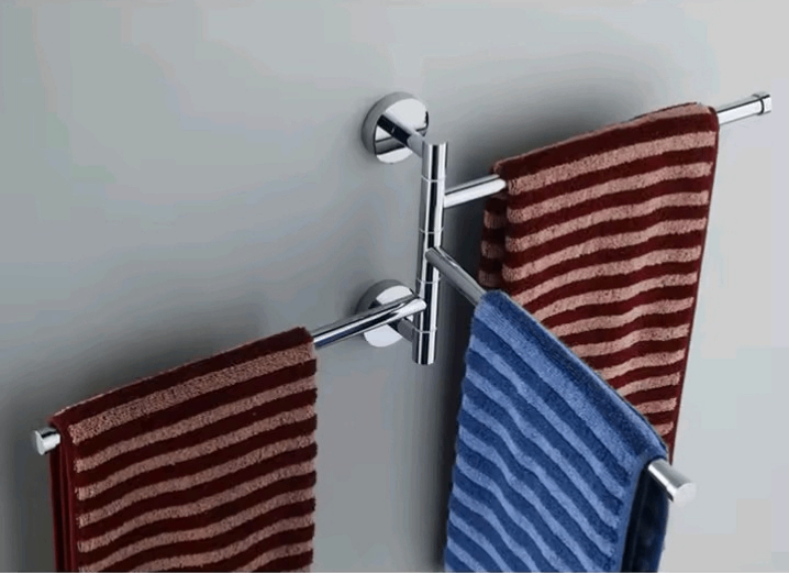 Porte-serviettes mural pivotant