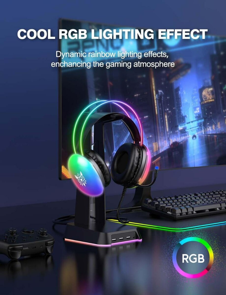 ONIKUMA-X25 PRO RGB HEAD BEAM WITH MIC 3.5MM DURABLE STEREO