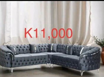 Corner sofa set, semicircle, gray