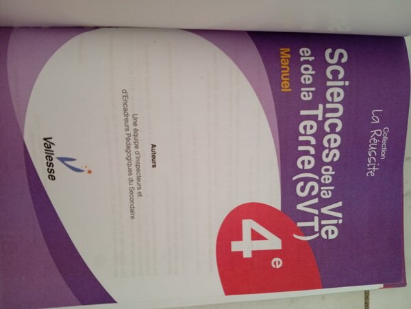 Manuel SVT 4e - La Réussite