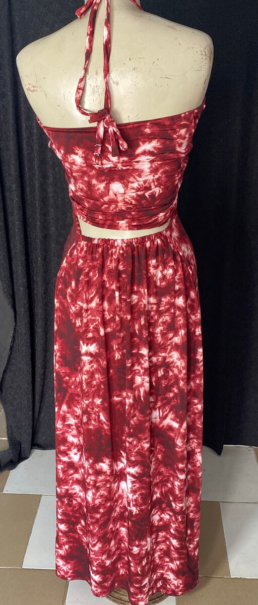 Robe longue dos nu tie-dye femme