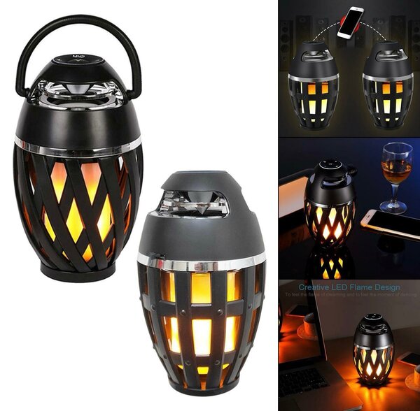 Enceinte Bluetooth sans fil avec effet de flamme atmosphériq