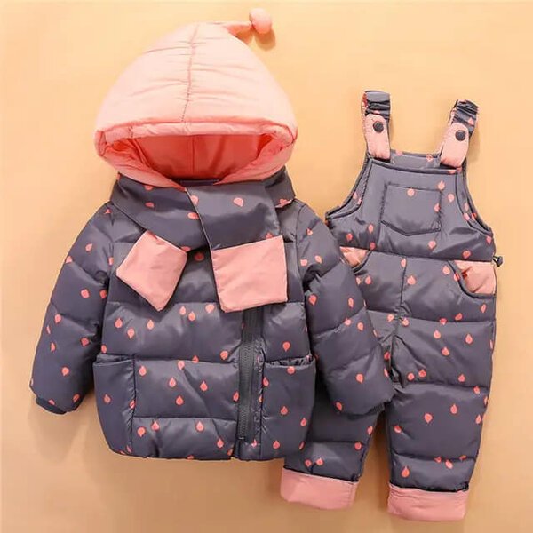Set of jacket and jumpsuit in grey-pink colour