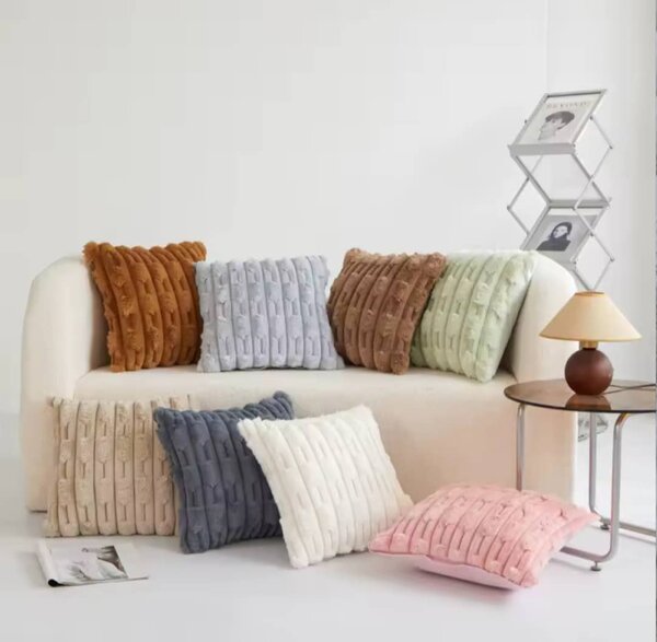 Oreillers en velours texturés