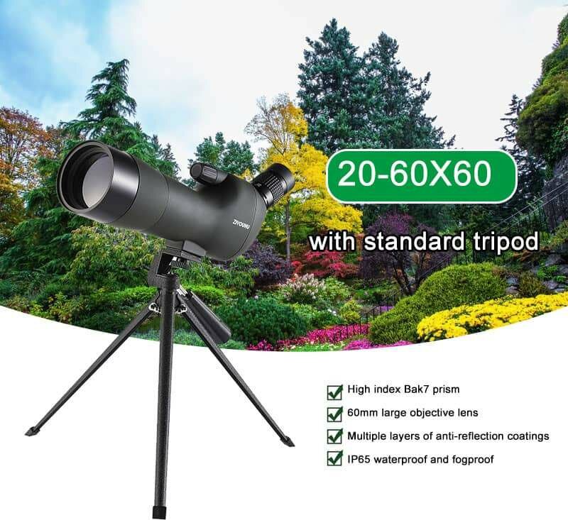 20-60x Zoom monocular BAK4 Prism High Powered Hunting Telesc