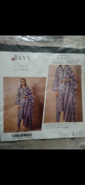 3 piece unstiched lawn suit.