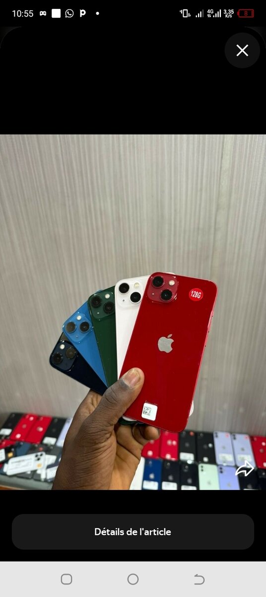Smartphones de différentes couleurs