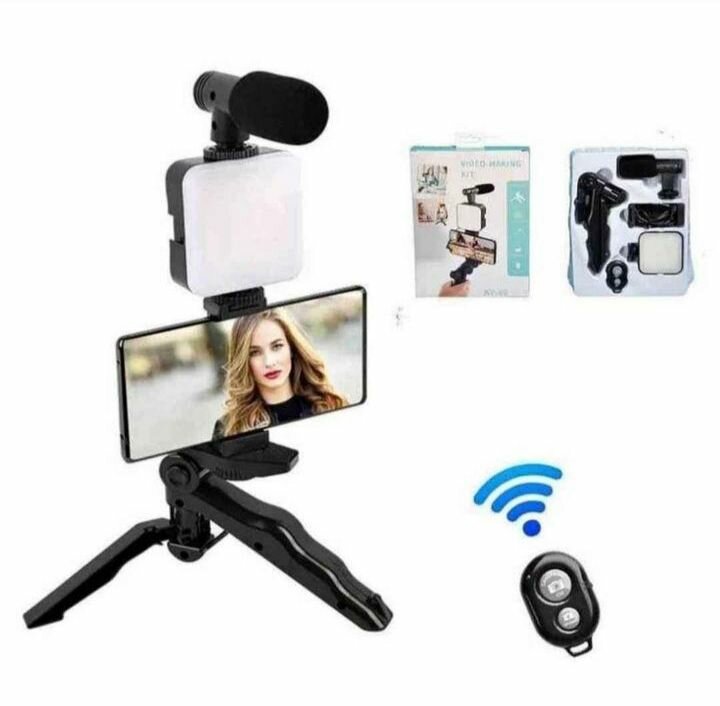 Kit vloging, kit vidéo professionnel avec microphone