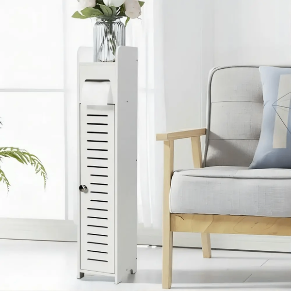 ARMOIRE DE RANGEMENT POUR SALLE DE BAIN, 1 PORTE,2 ÉTAGÈRES