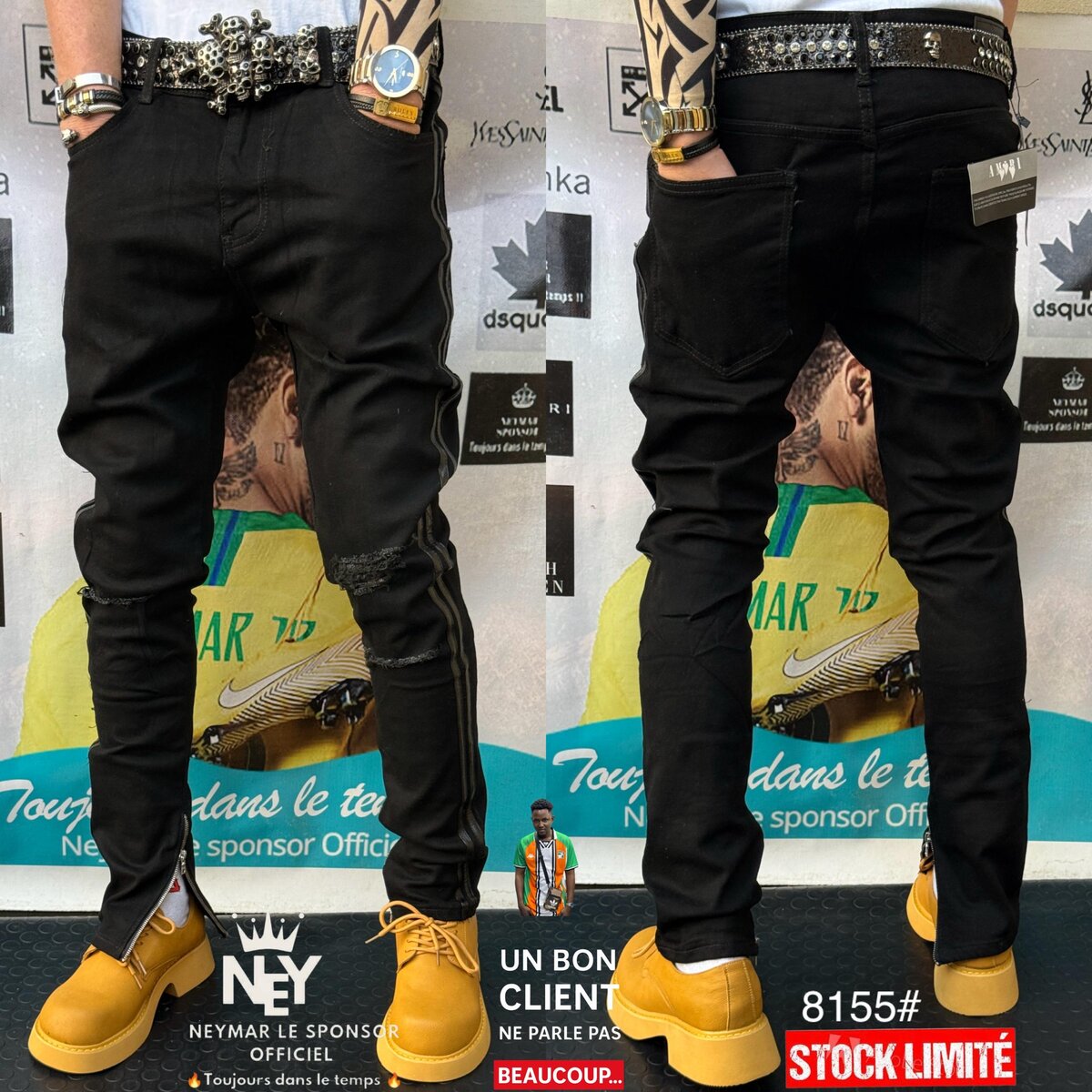 Jean slim noir élégant