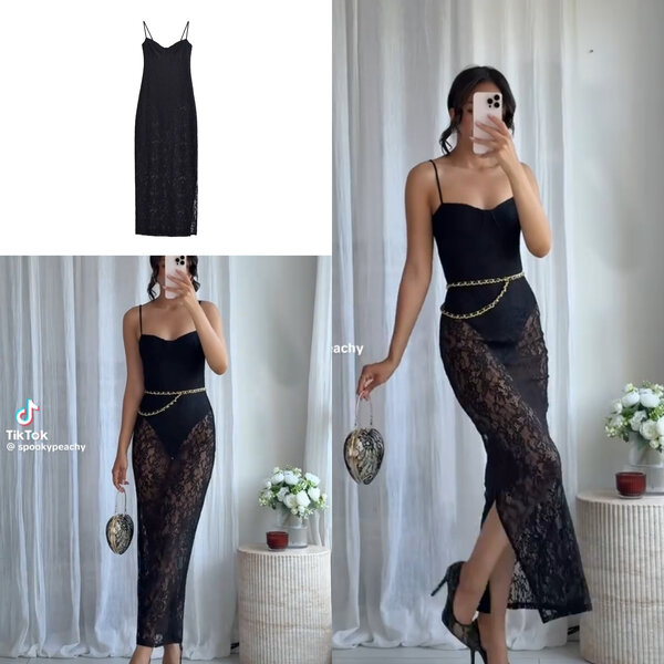 Robe Zara Noire en Dentelle