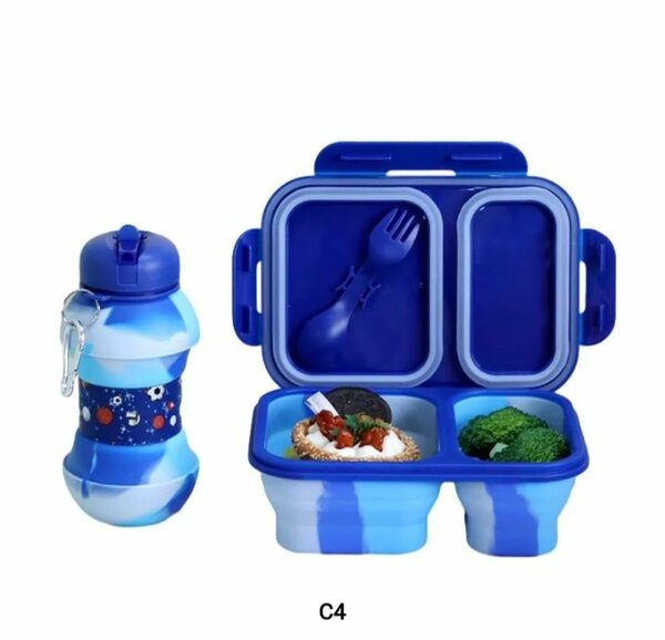 Collapsible lunch bowl and water bottle