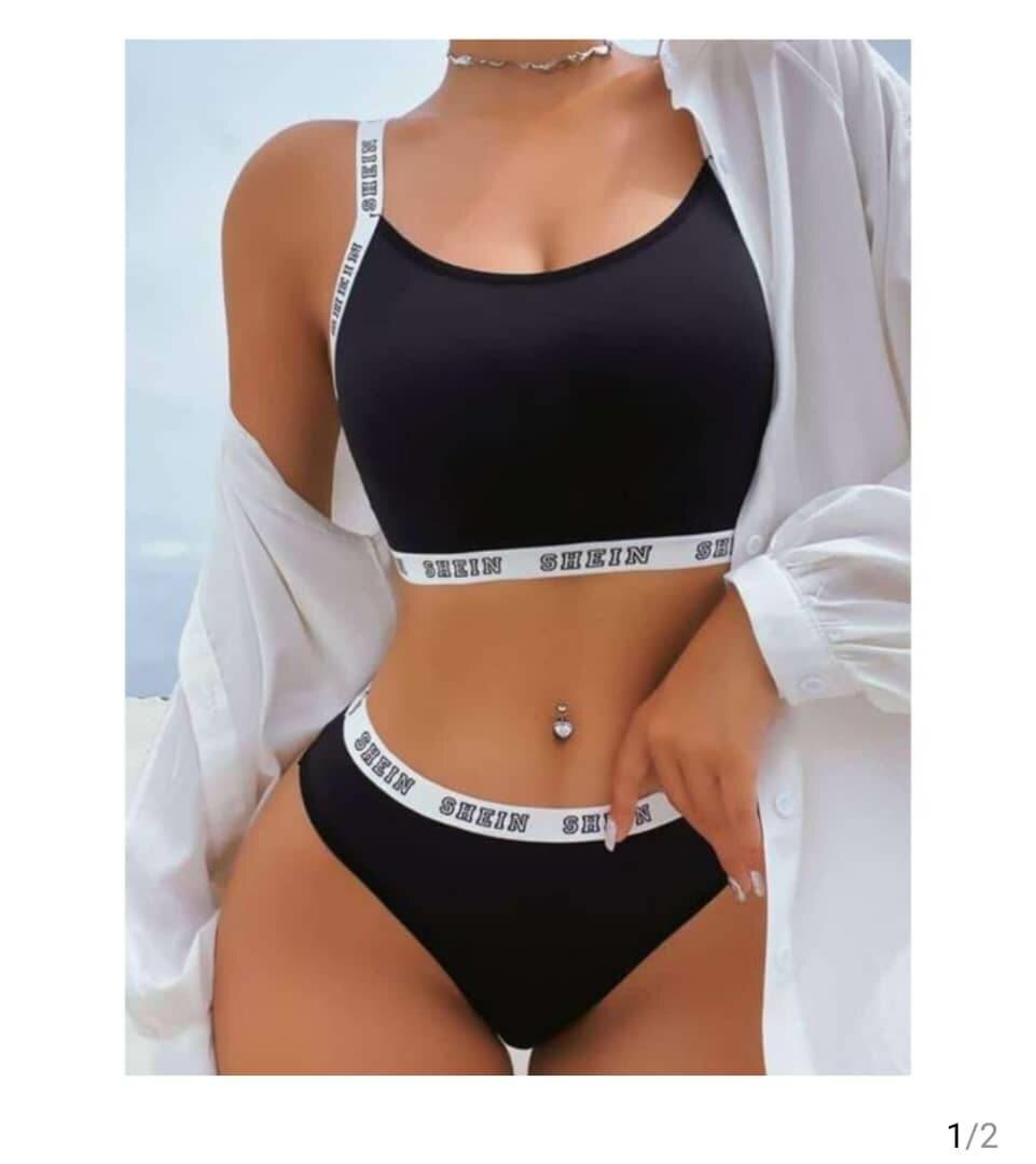 Ensemble bikini noir élégant