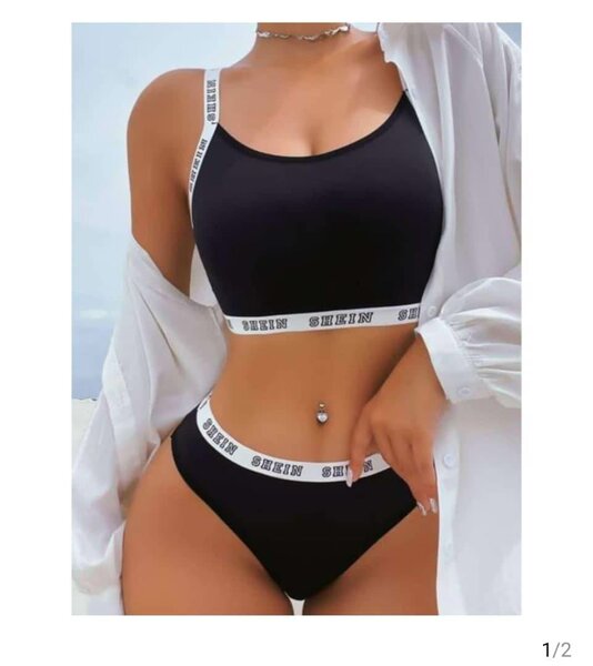 Ensemble bikini noir élégant