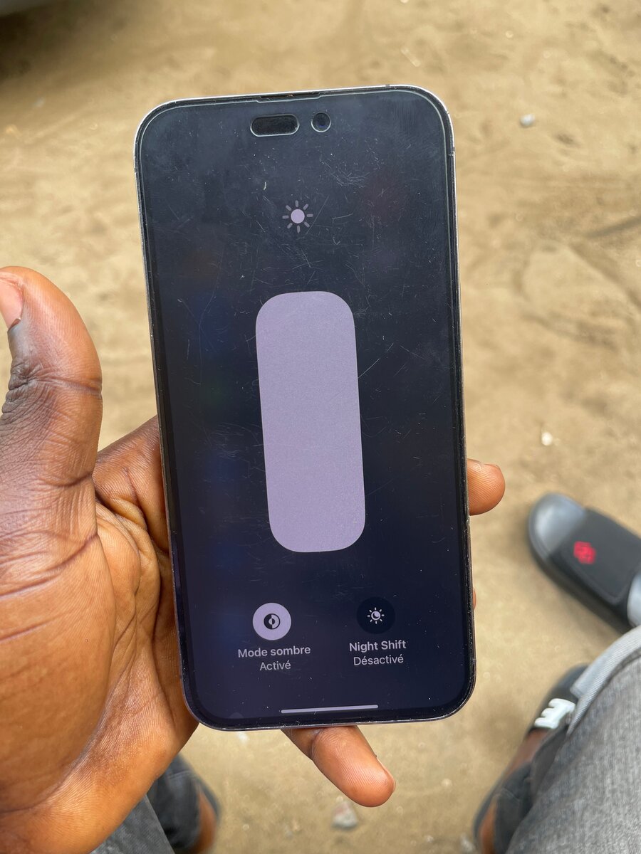 iPhone avec état de batterie