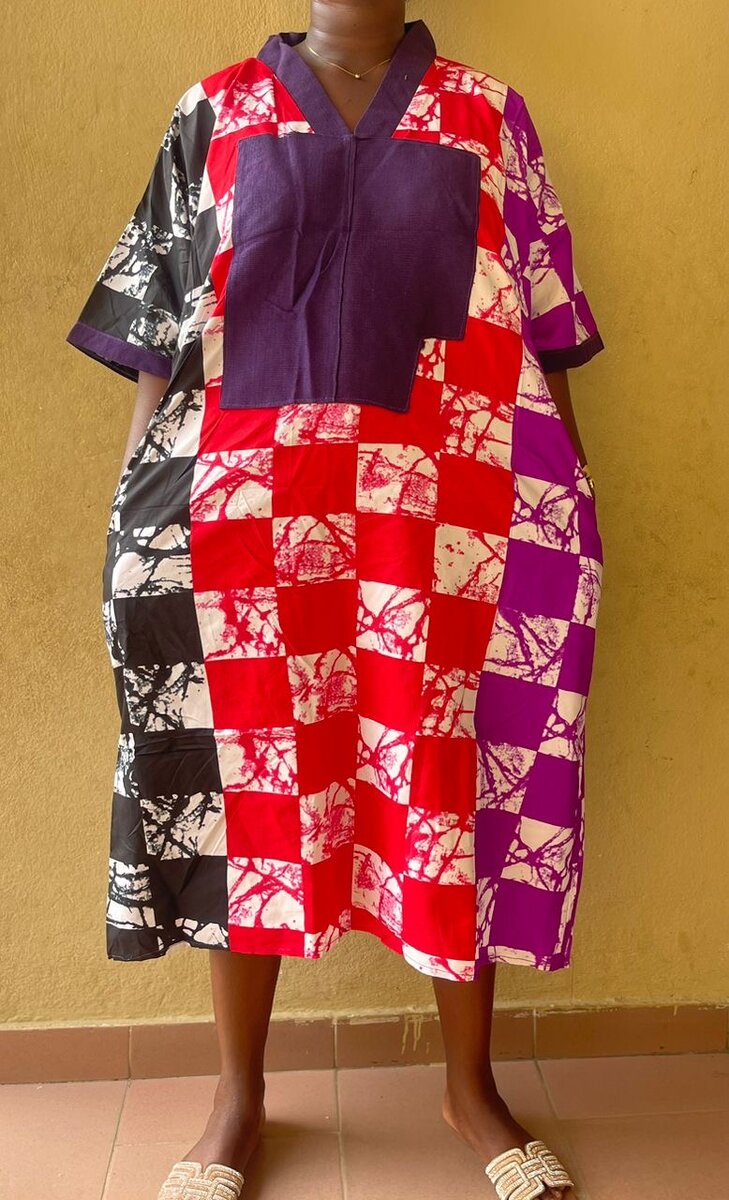Robe africaine patchwork wax