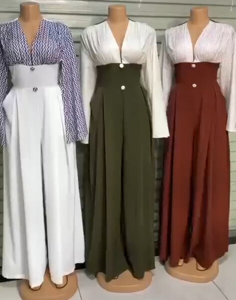 Combinaison élégante à taille haute