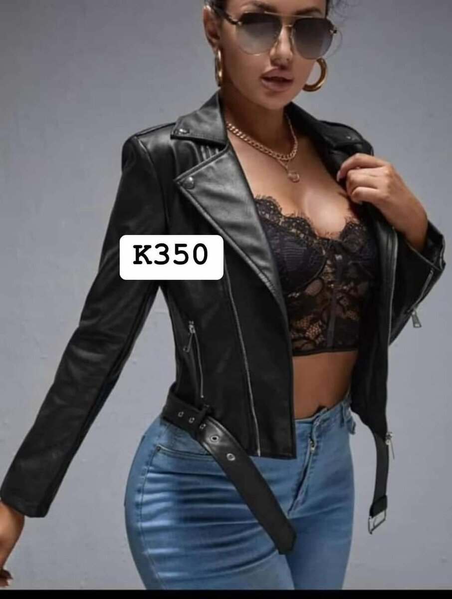 Women's leather jacket black
