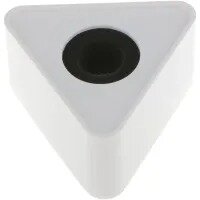 Microphone Logo Flag Box Triangular Interview Logo Portable ABS Injection Mic Microphone Flag Station Log(White)