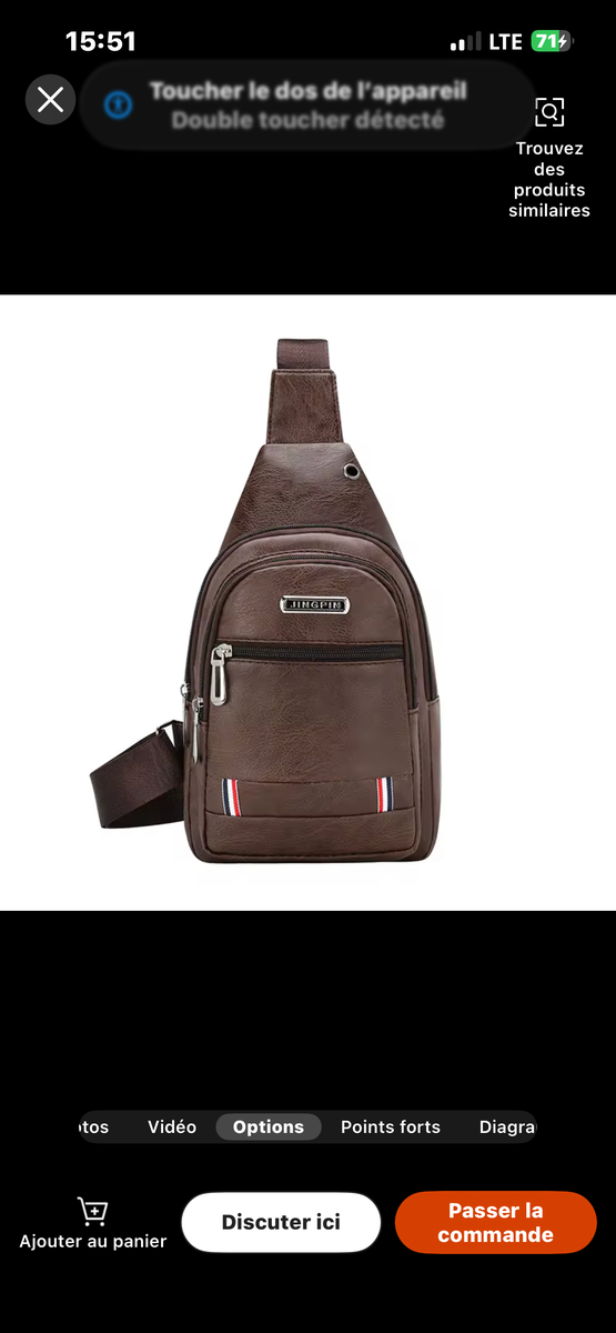 Sacoche bandoulière homme étanche