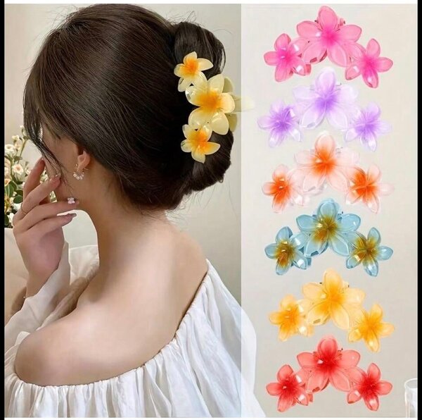 Pinces à cheveux fleurs colorées