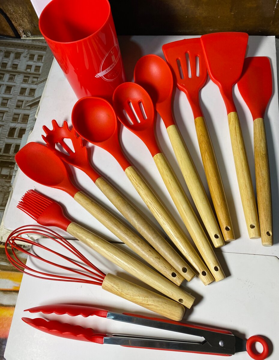 Ensemble d'ustensiles de cuisine en silicone