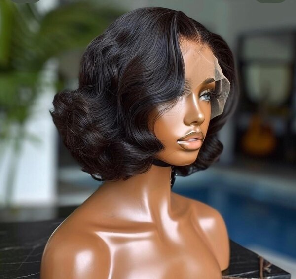 Perruque Bob Ondulée Lace Front