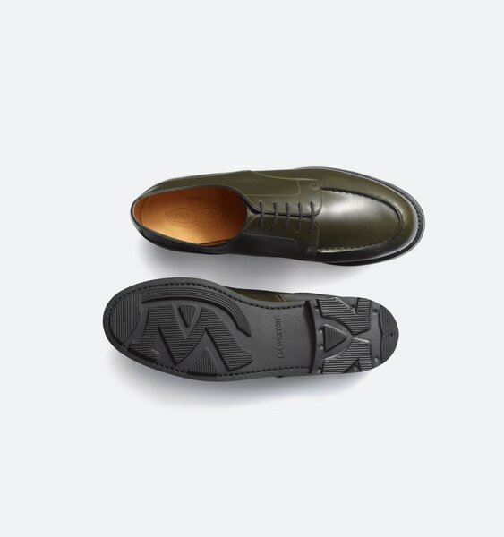 Chaussures en cuir vert homme