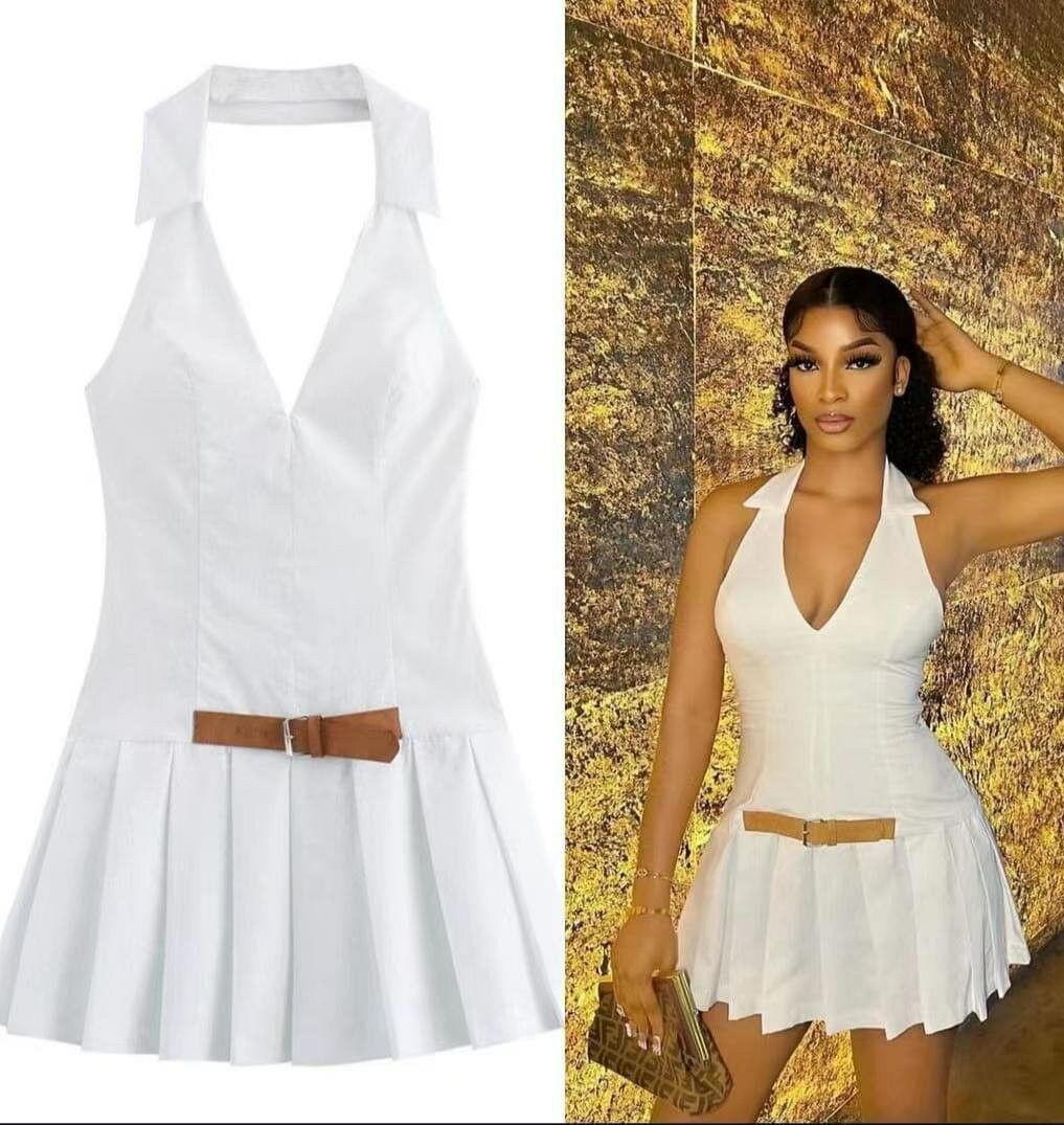 Robe élégante à col en V