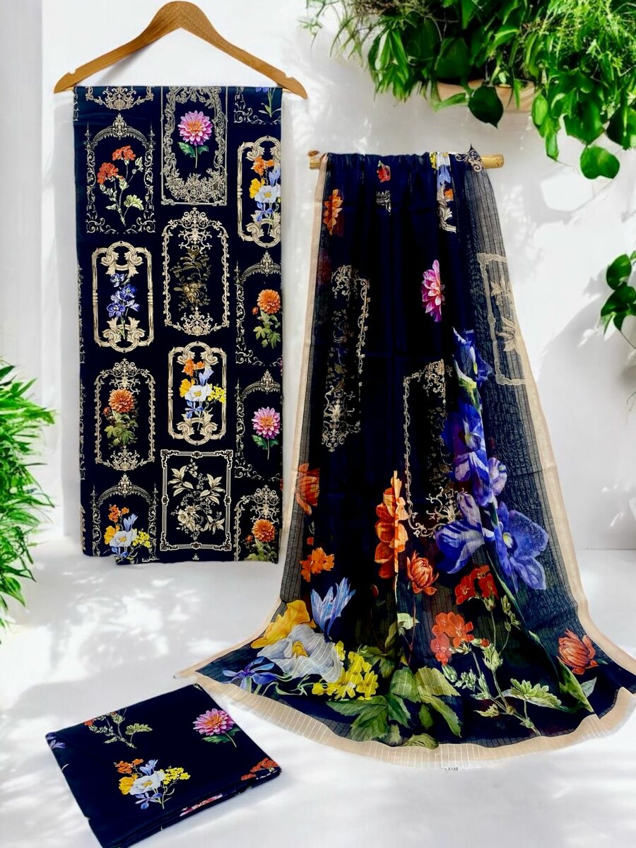 Printed lawn suit