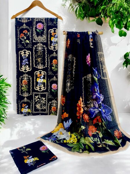 Printed lawn suit