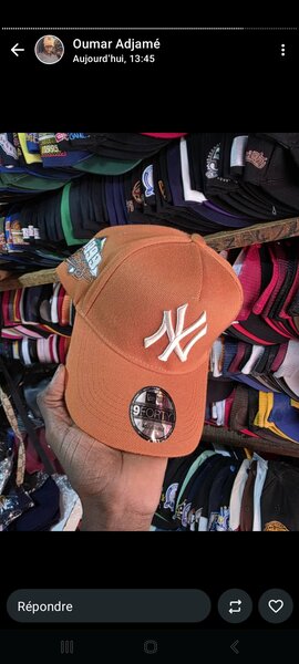 Casquette orange NY style