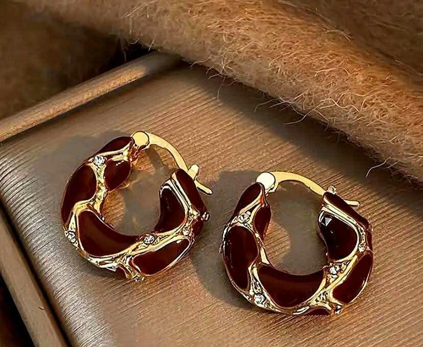 Boucles d'oreilles créoles émaillées