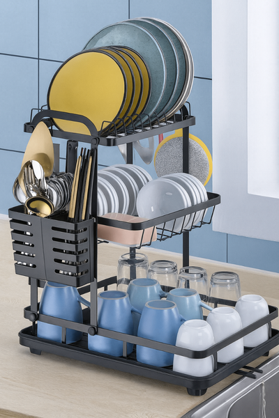 Égouttoir Vaisselle à 2 Niveaux