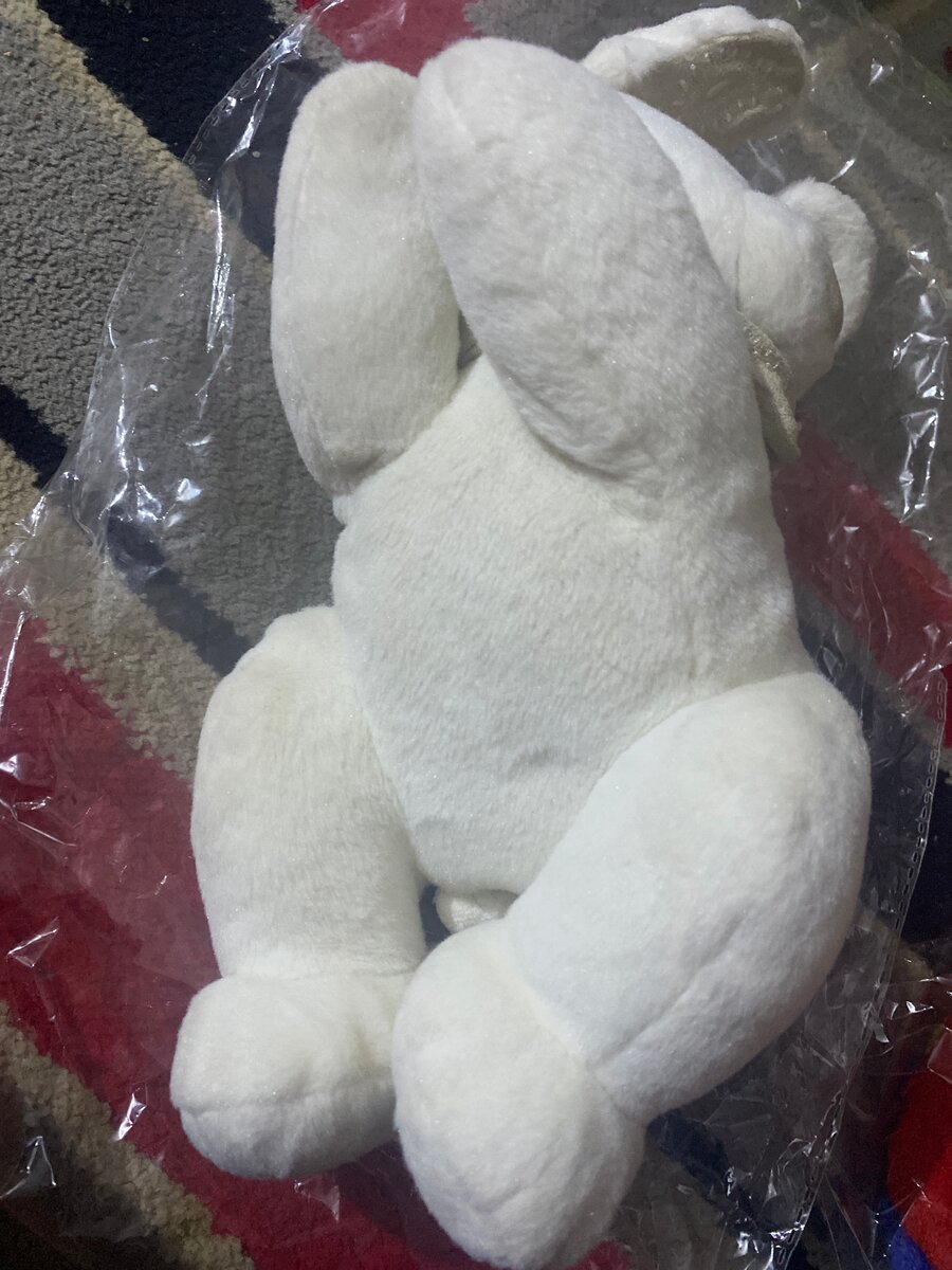 Peluche lapin blanc en peluche douce