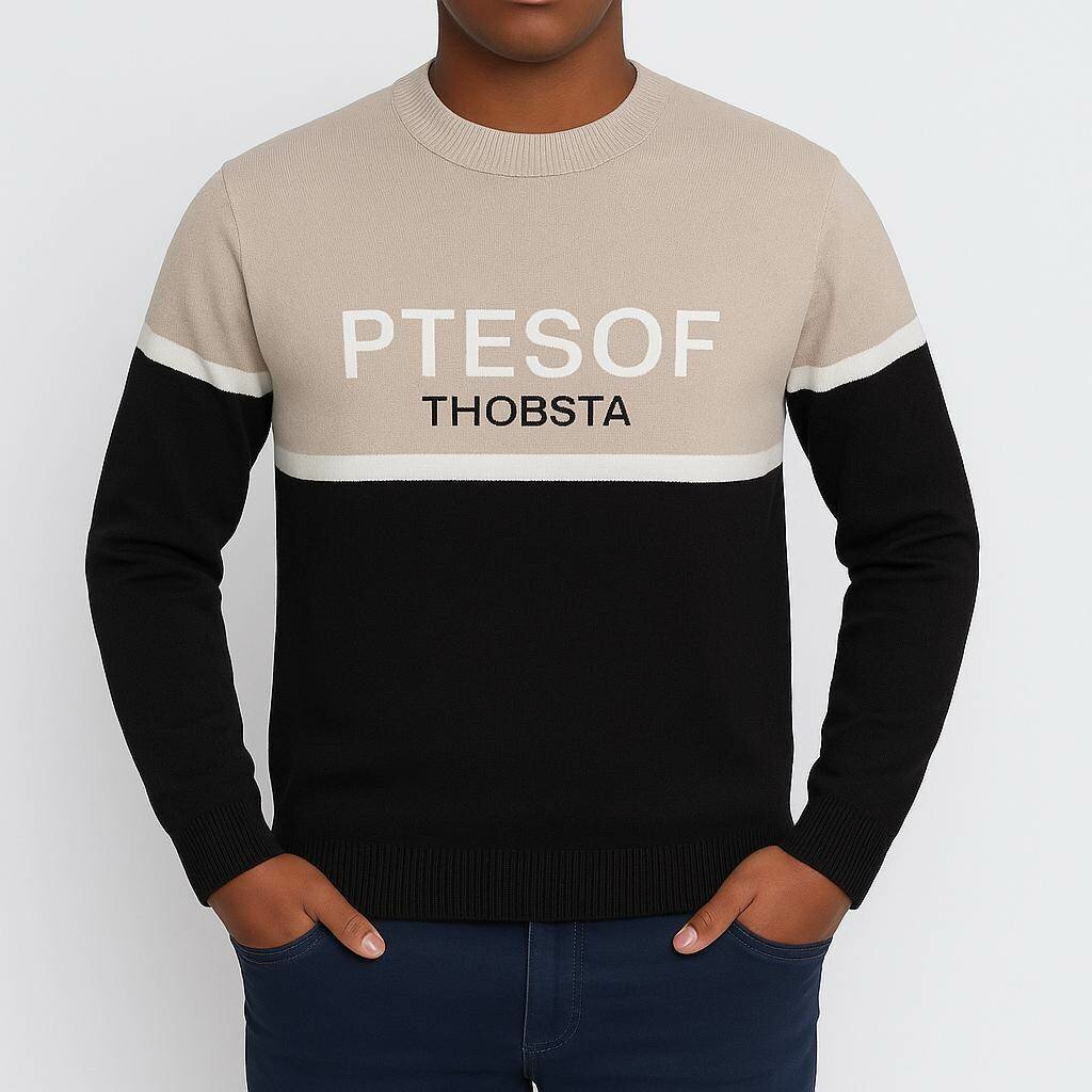 Pull bicolore homme élégant