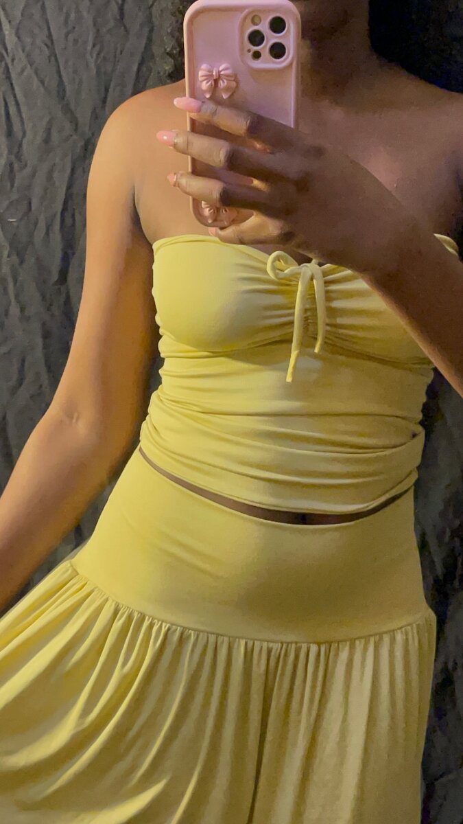 Ensemble Jaune Élégant Femme