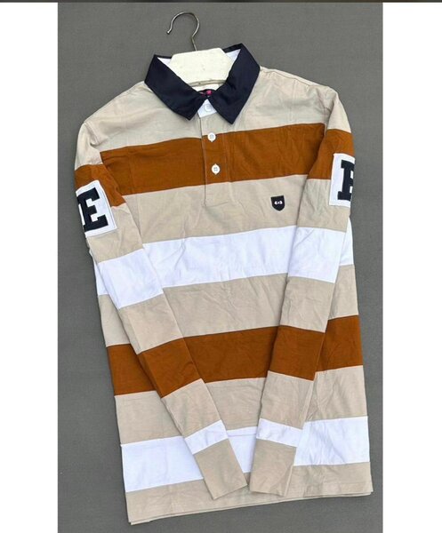 Polo rayé à manches longues