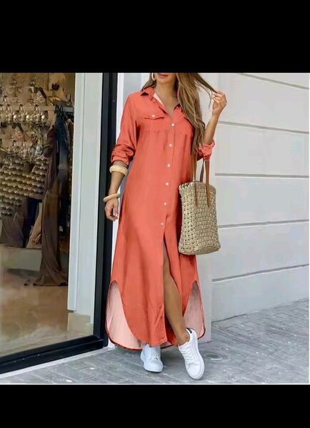 Robe Chemise Longue Femme Élégante