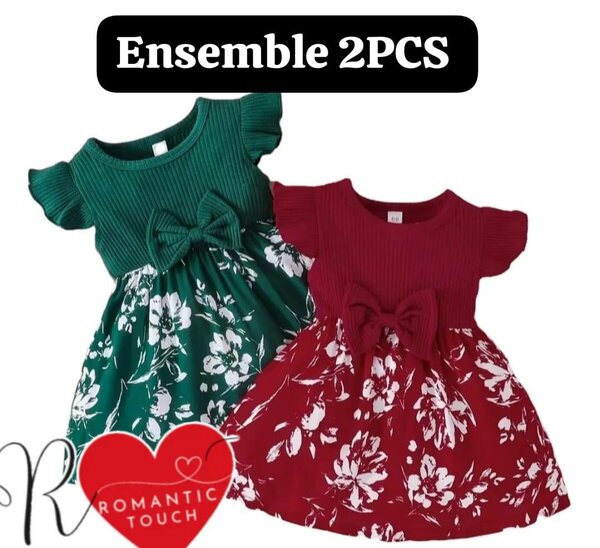 Robe Bébé Fille Floral 2PCS