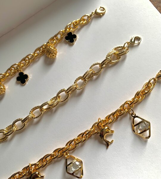 Imprint Cuban charm bracelets